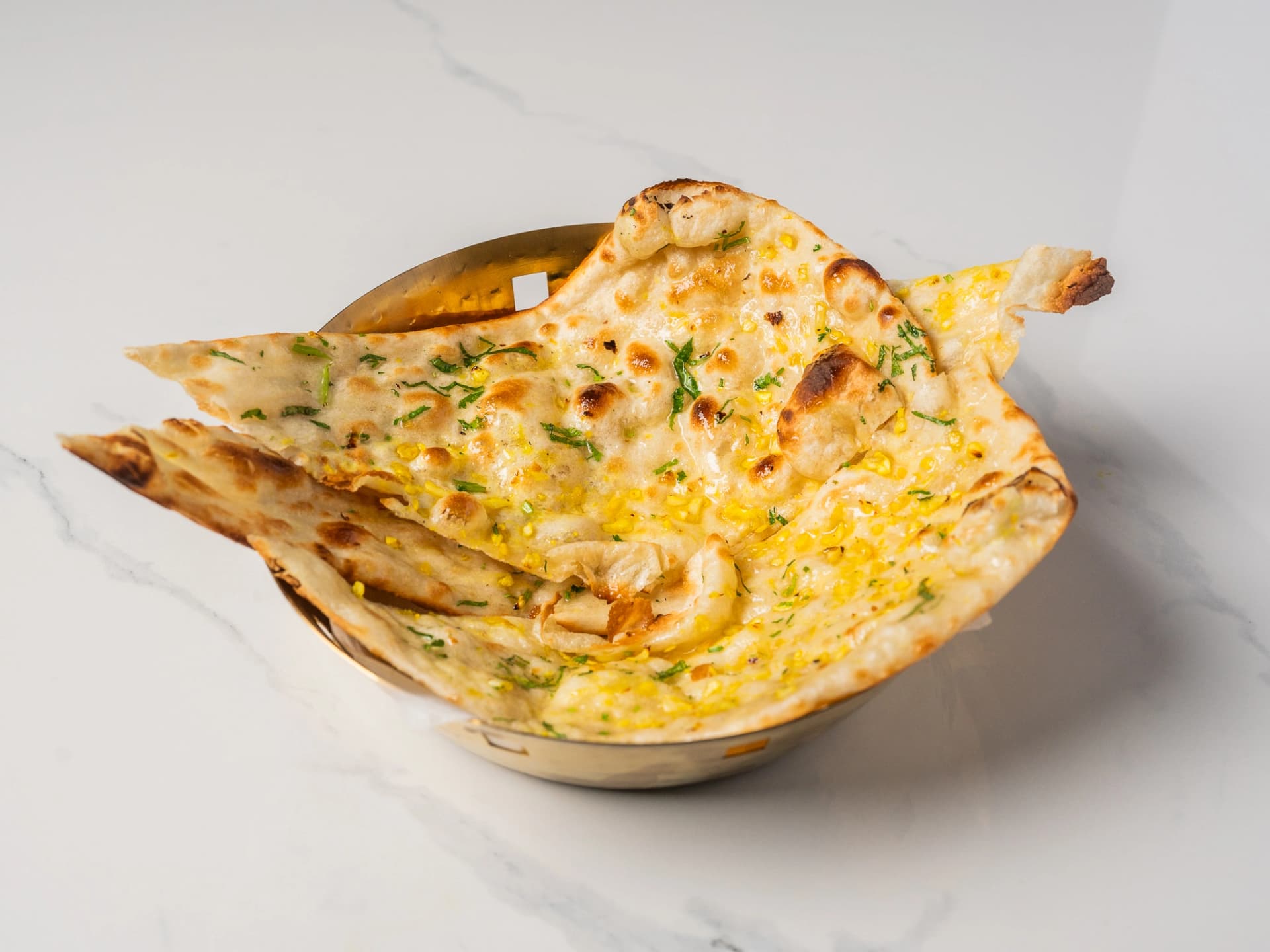 Garlic Naan at Chopras Indian Restaurant Den Haag