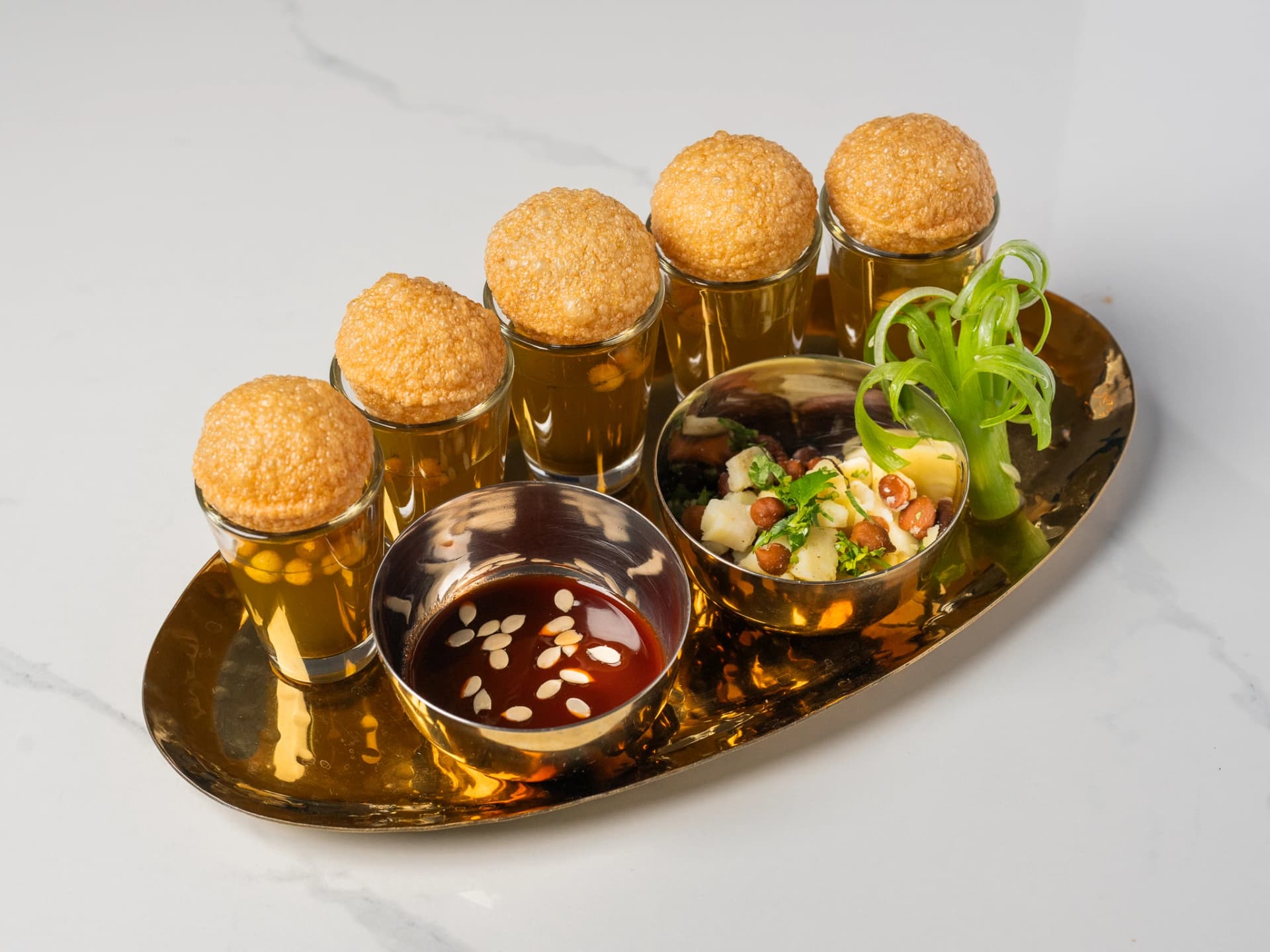 Pani Puri at Chopras Indian Restaurant Den Haag